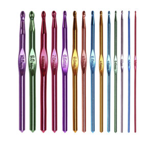 Crochet Hook Set 14pcs Aluminium Crochet Hooks 2-10mm Knitting Needles