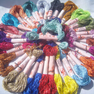 25 Skeins Large Silk Stranded Glitter Twisted Embroidery Threads Skiens