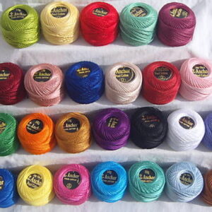 25 New ANCHOR Pearl Cotton Balls. Size 8 (85 Meters each)