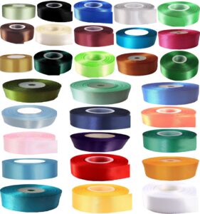 Double Sided Satin Ribbon 23 Metres size 6,10,12,15,20,22,25,38,50mm - Many Colours & Sizes Available