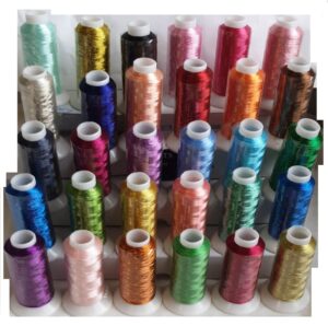 30 Metallic Embroidery Spools, 30 different Colours x 500 Meters (550 Yards) Each