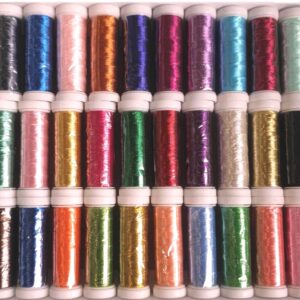 30 Metallic Embroidery Machine Thread Spools; 200 METERS EACH