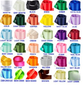 Double-Faced Sided Satin Ribbon Roll - Available in Sizes 6mm, 10mm, 12mm, 15mm, 20mm, 25mm, 38mm, and 50mm, Multiple Colors