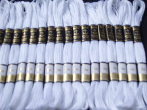 25 White ANCHOR Cotton Floss/Thread 8 mtr each