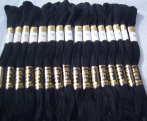 25 Black ANCHOR Cotton Floss/Thread 8 mtr each