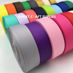 Premium Grosgrain Ribbon Roll - Available in Sizes 6mm, 10mm, 12mm, 15mm, 20mm, 25mm, 38mm, and 50mm, Multiple Colors